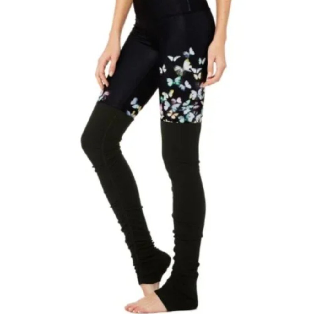 ALO YOGA Goddess Ribbed Leggings - Butterfly/Black